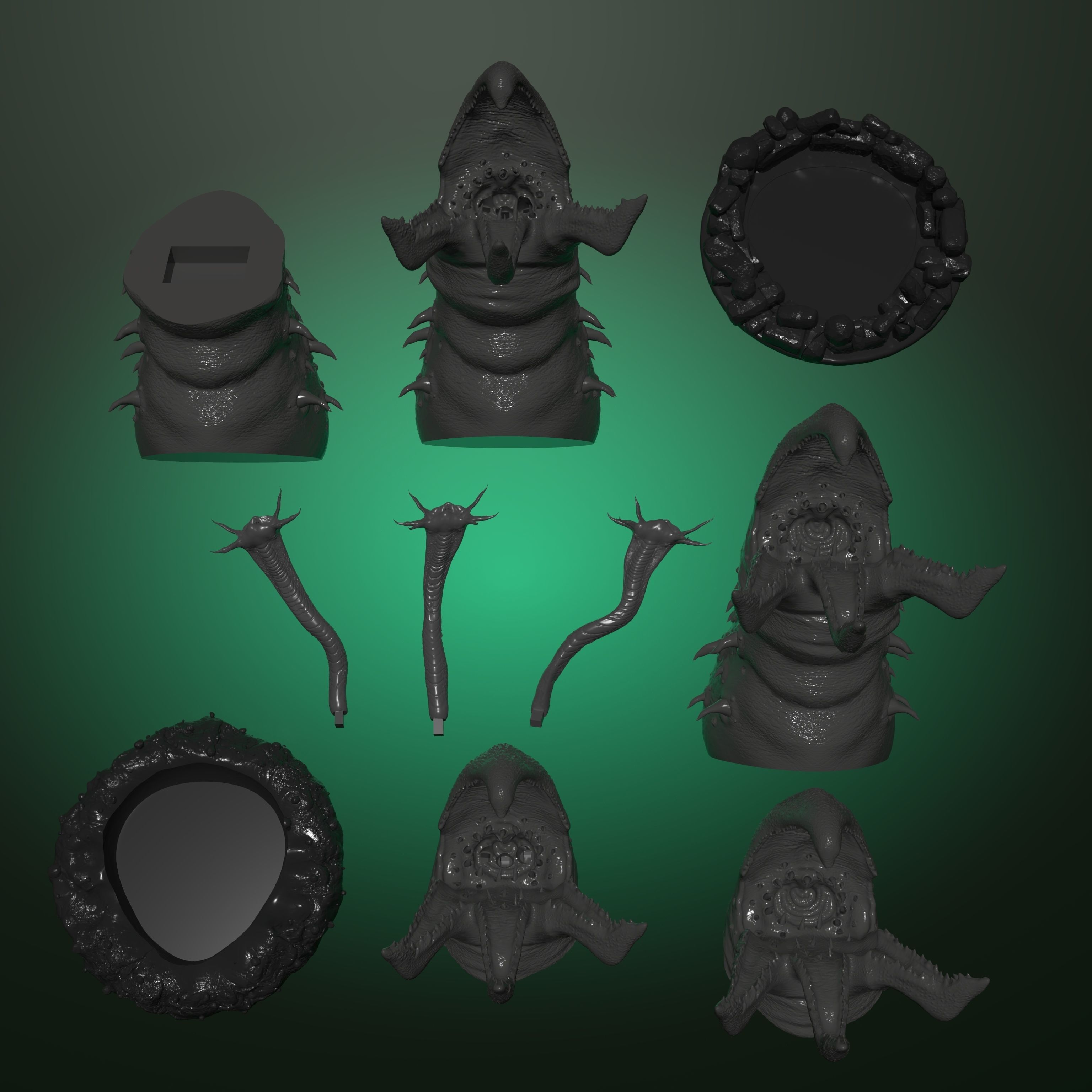 Graboid from Tremors Statue -3D Print Model FanMade STL Figurine 3D print model_20