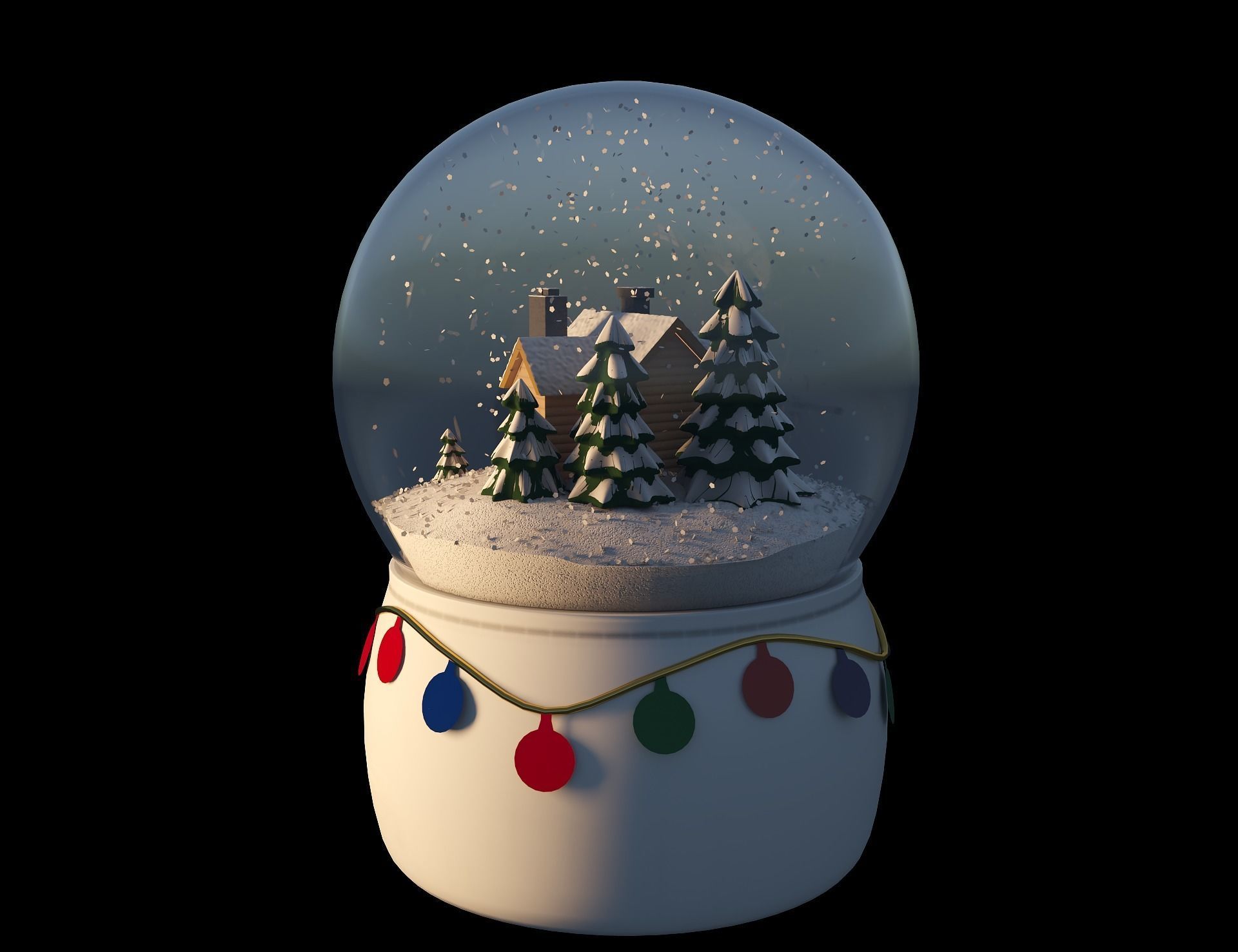 Christmas snow globe 3D model_7