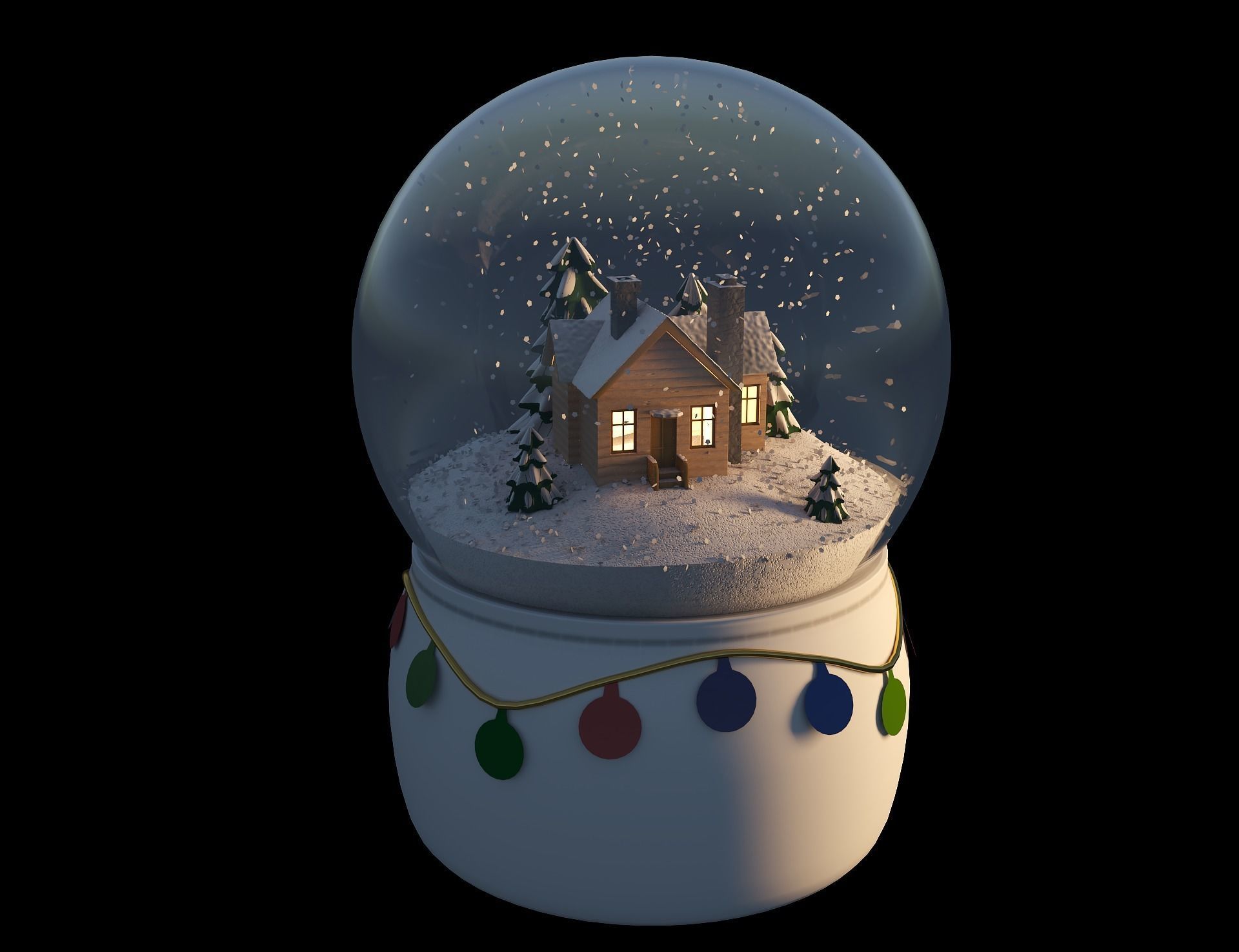 Christmas snow globe 3D model_5