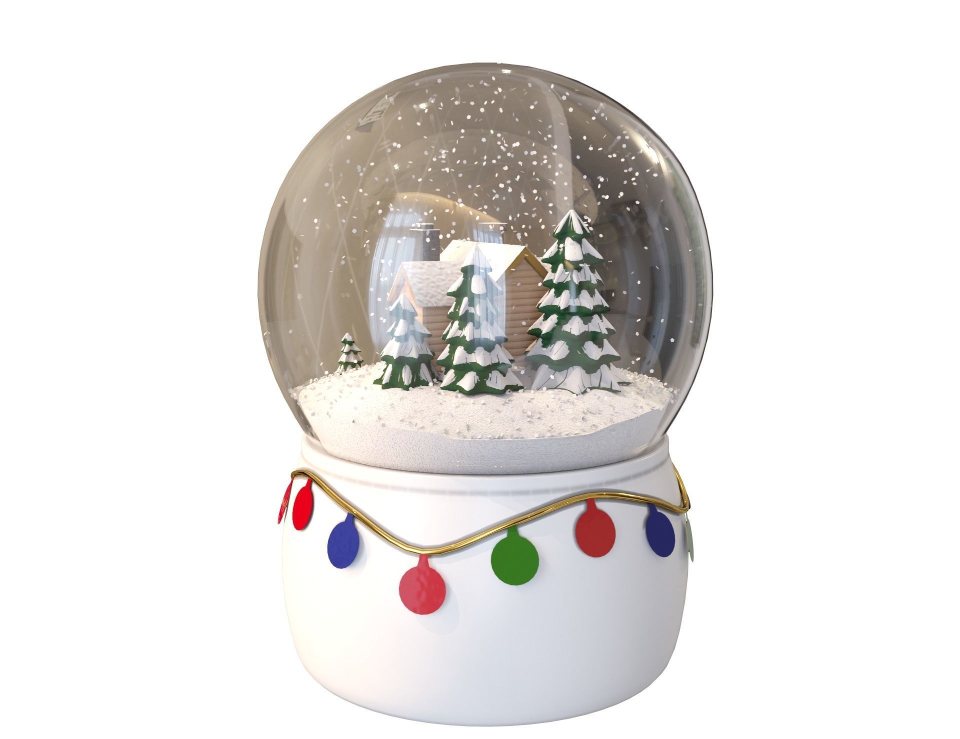 Christmas snow globe 3D model_2