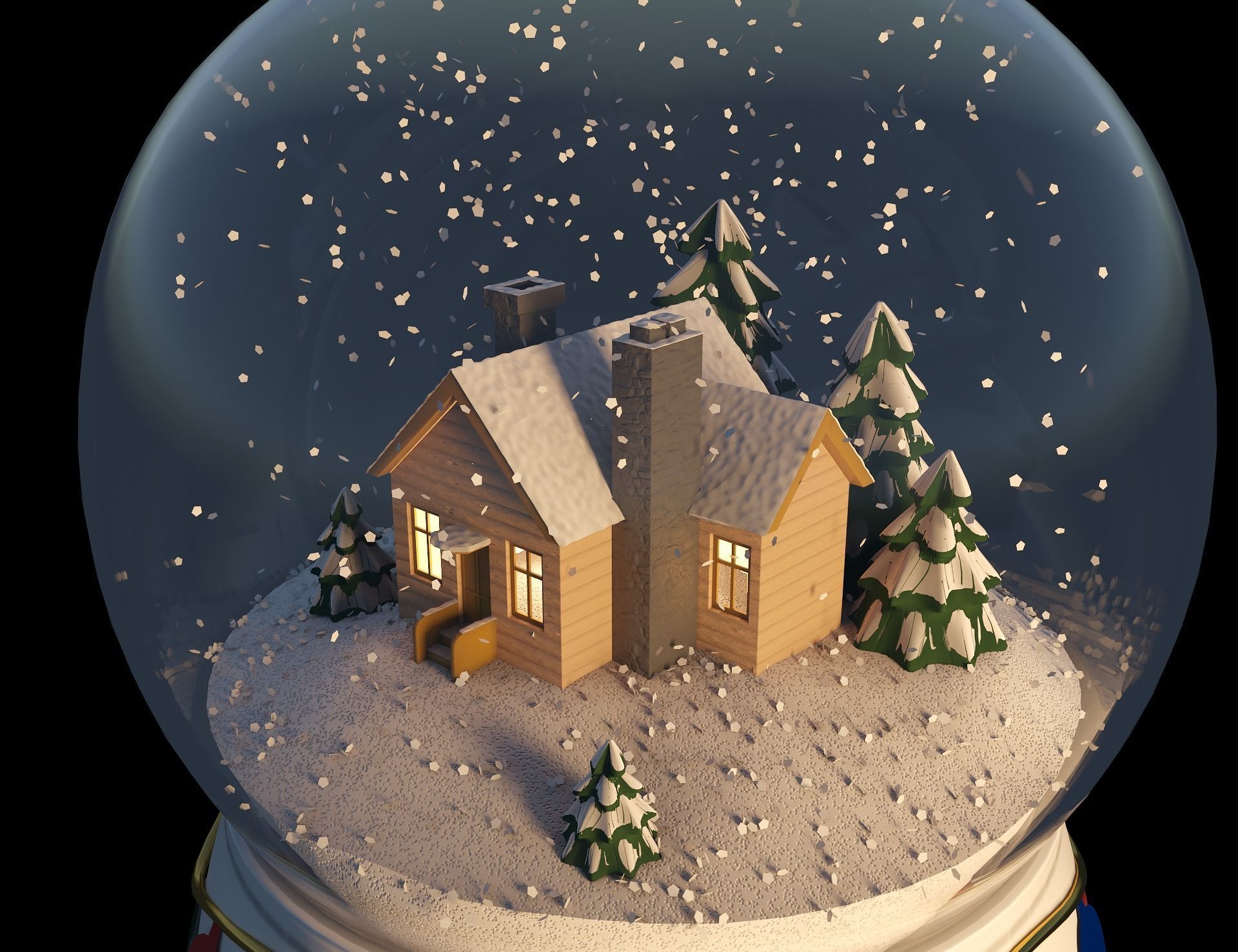 Christmas snow globe 3D model_6
