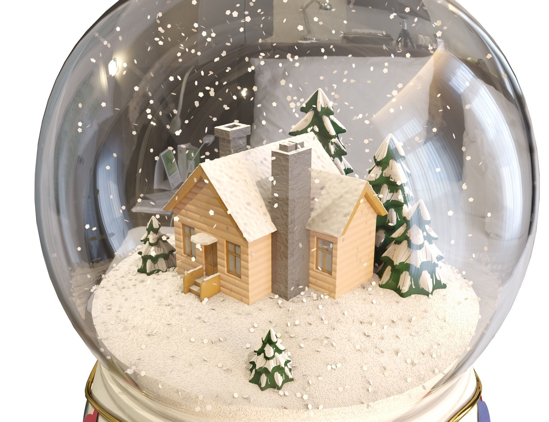 Christmas snow globe 3D model_1