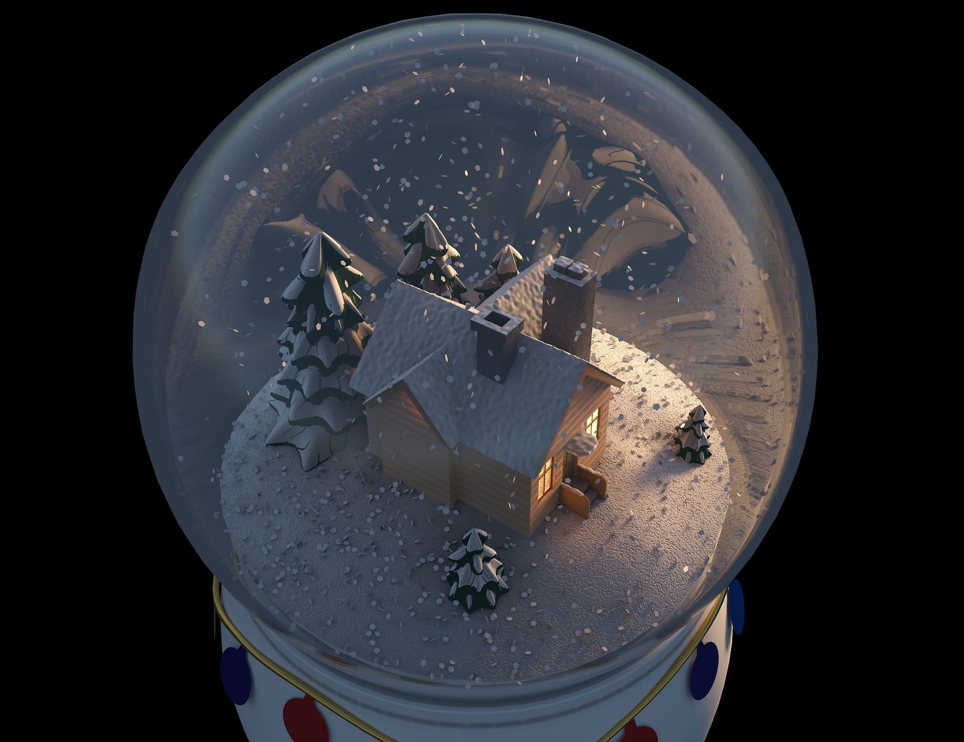 Christmas snow globe 3D model_8