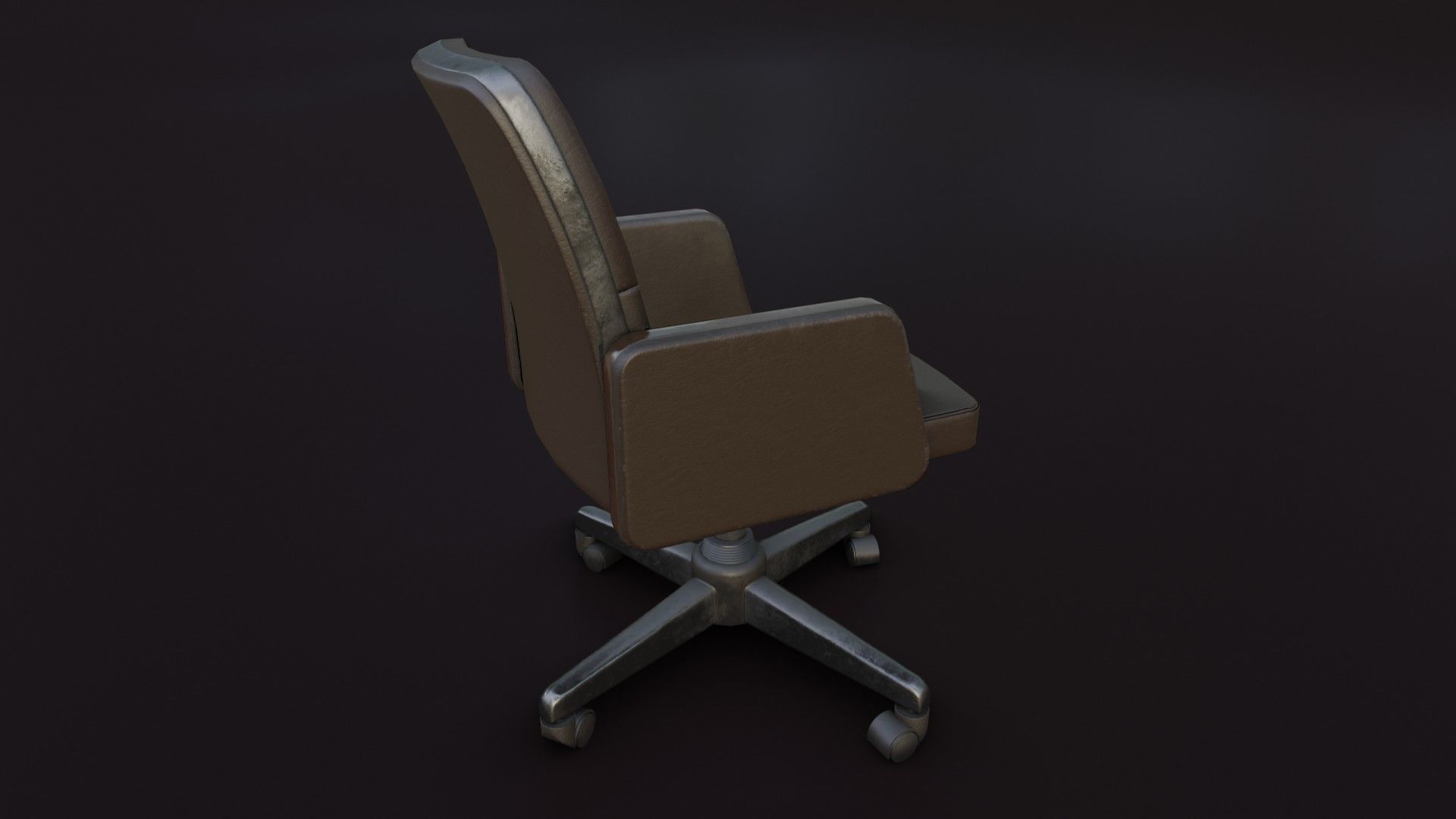 Old Office Chair 2 Low-poly 3D model_26