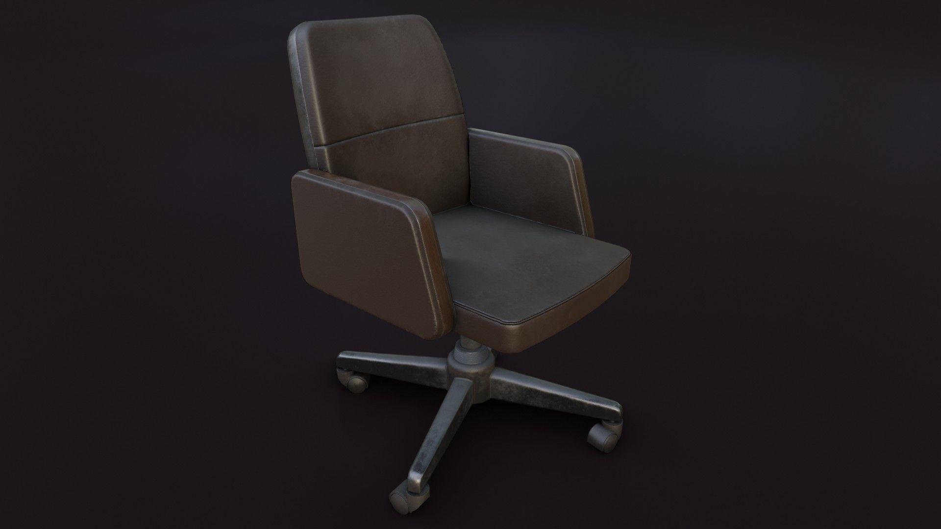 Old Office Chair 2 Low-poly 3D model_32