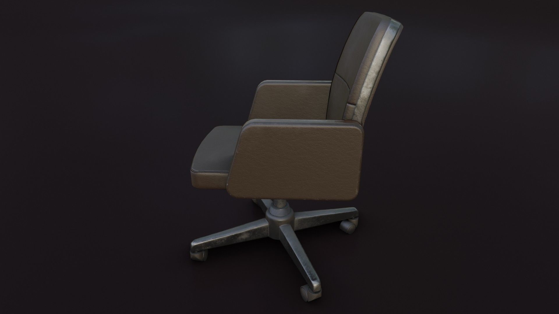 Old Office Chair 2 Low-poly 3D model_12