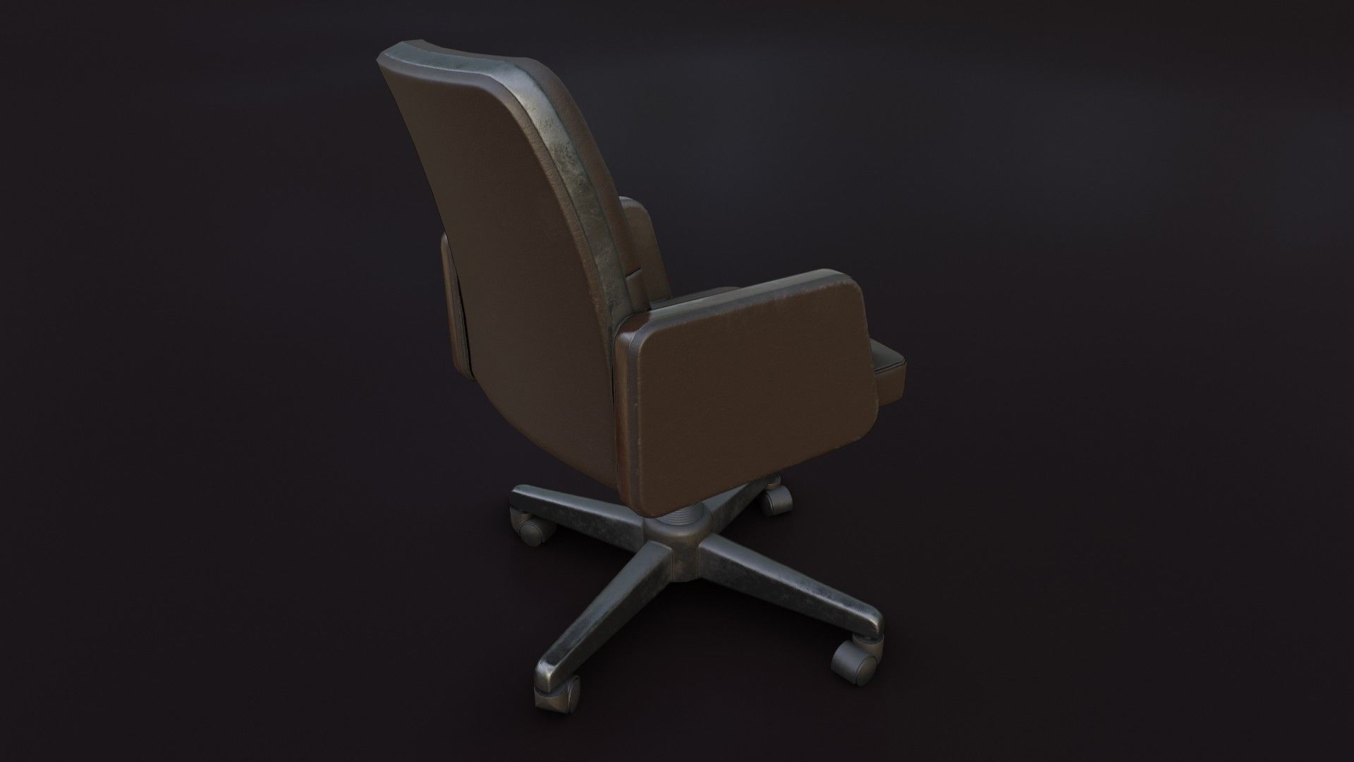Old Office Chair 2 Low-poly 3D model_25