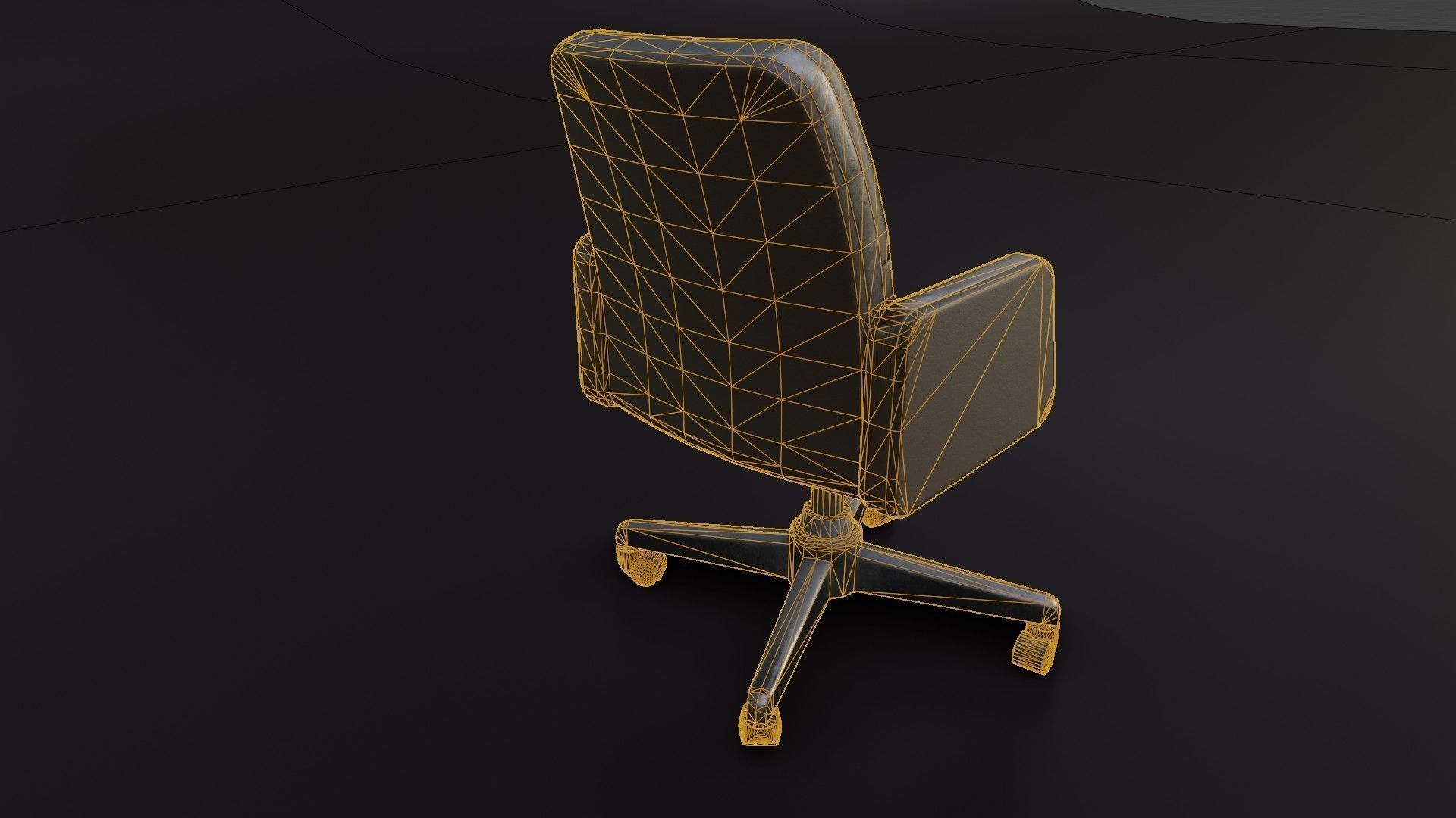 Old Office Chair 2 Low-poly 3D model_36