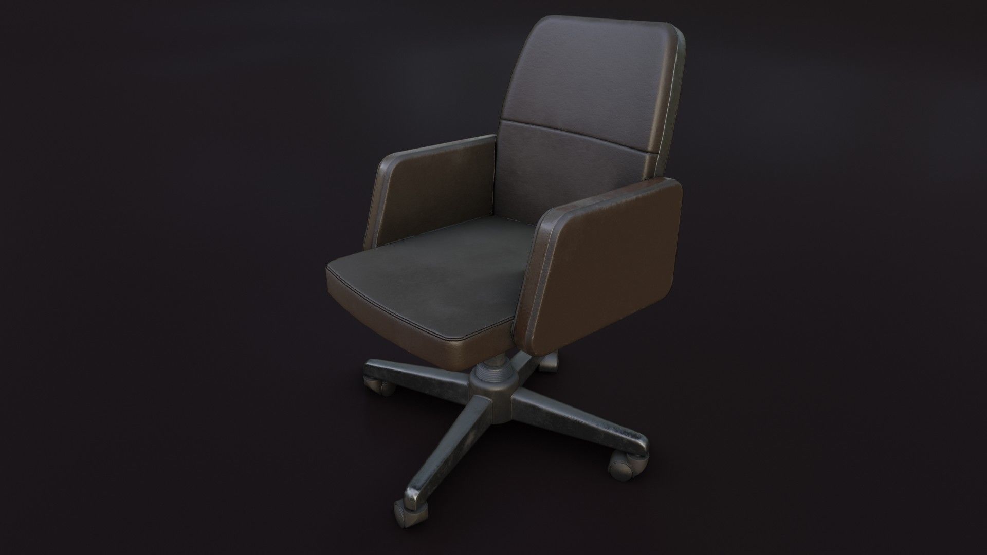 Old Office Chair 2 Low-poly 3D model_8