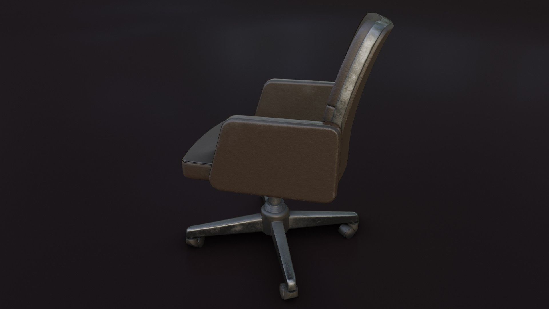 Old Office Chair 2 Low-poly 3D model_13