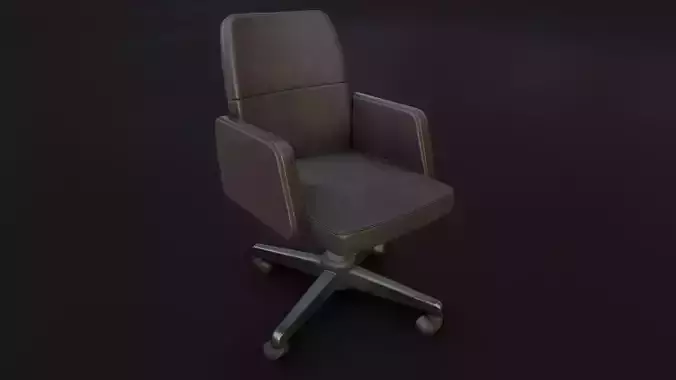 Old Office Chair 2 Low-poly 3D model