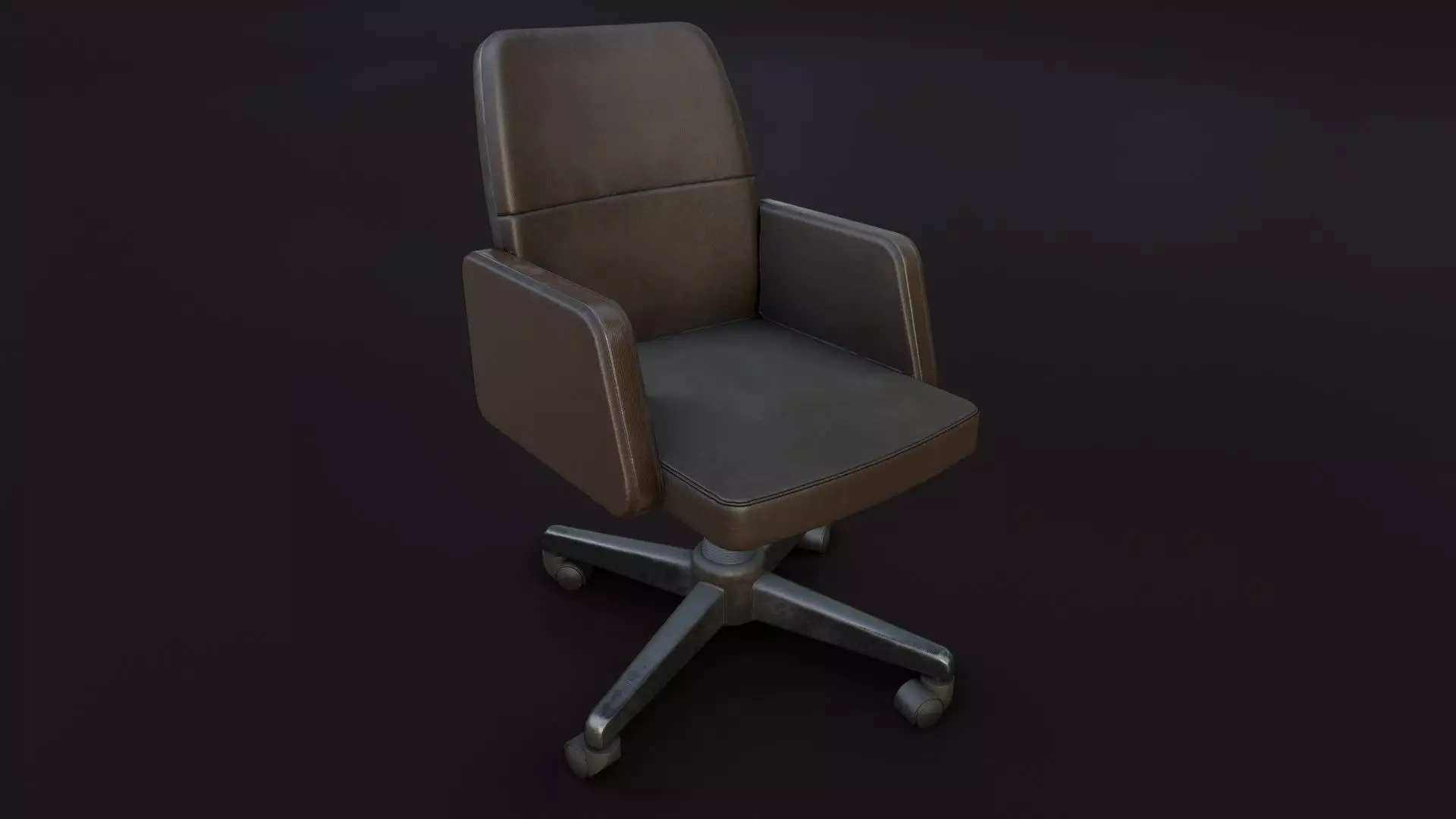 Old Office Chair 2 Low-poly 3D model_0