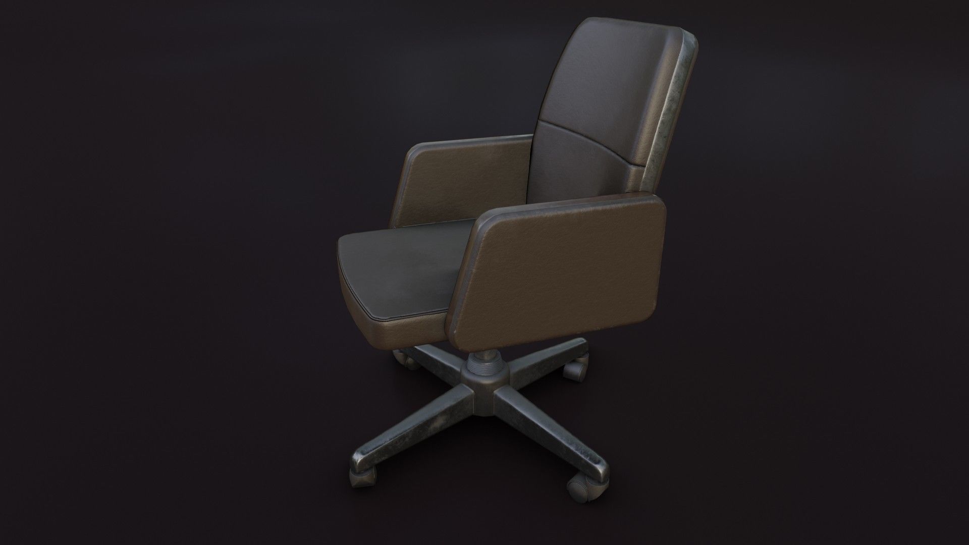Old Office Chair 2 Low-poly 3D model_10