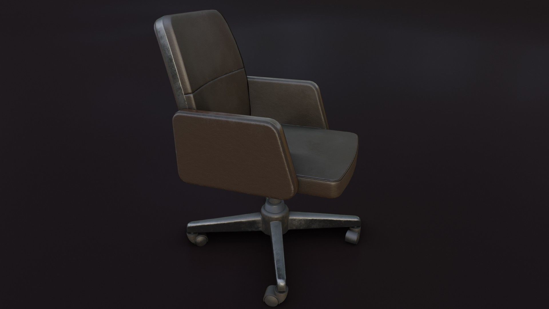 Old Office Chair 2 Low-poly 3D model_30