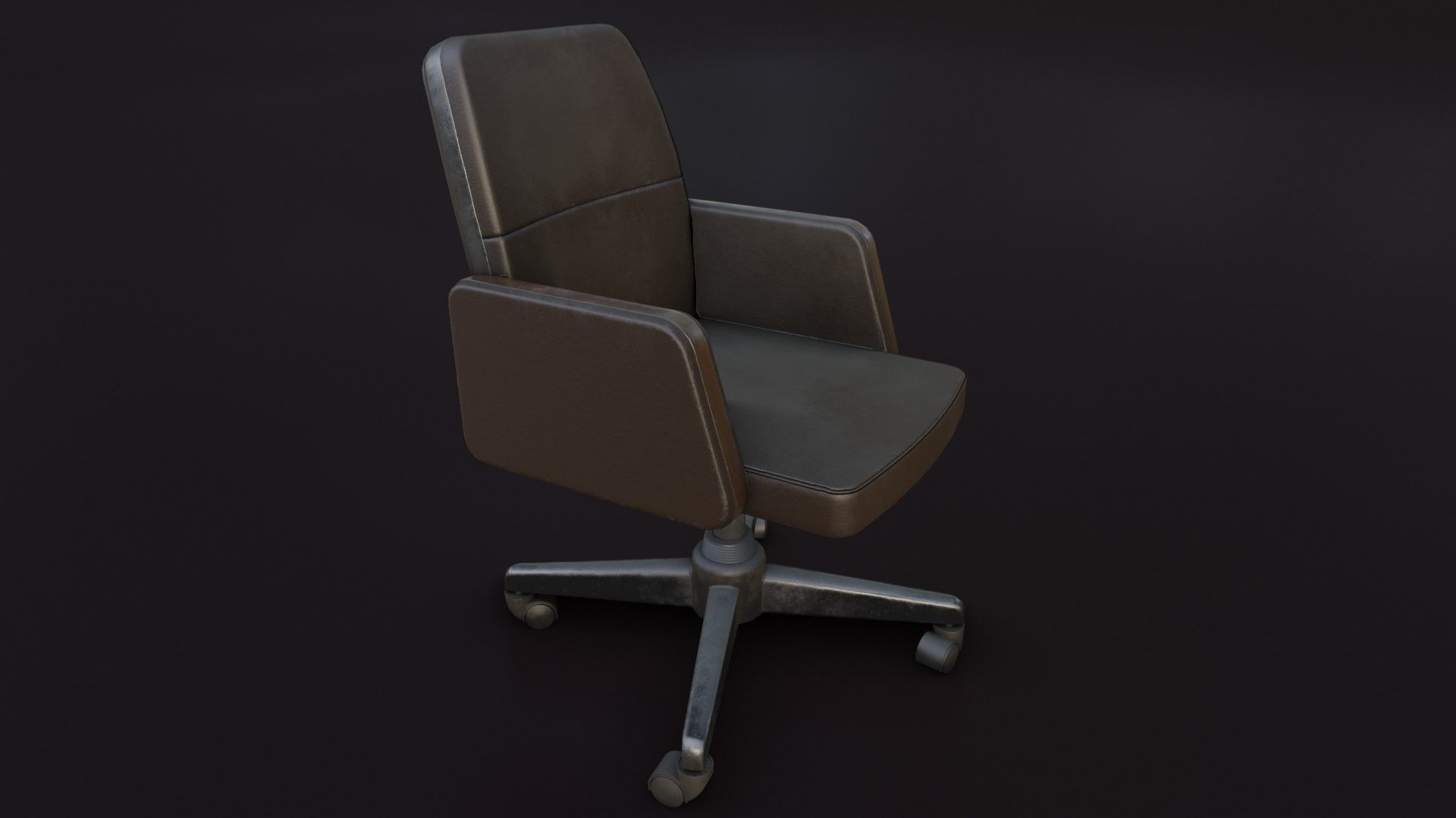 Old Office Chair 2 Low-poly 3D model_31