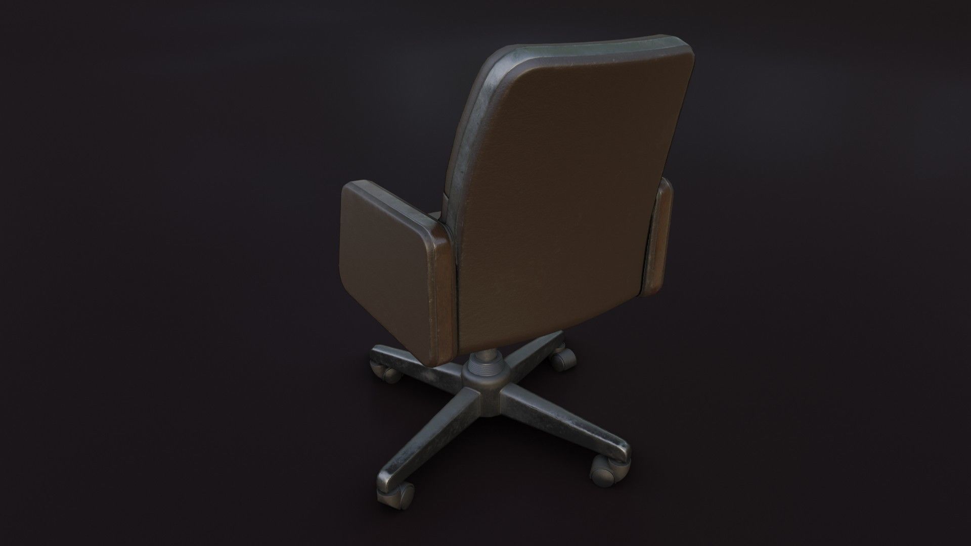 Old Office Chair 2 Low-poly 3D model_17