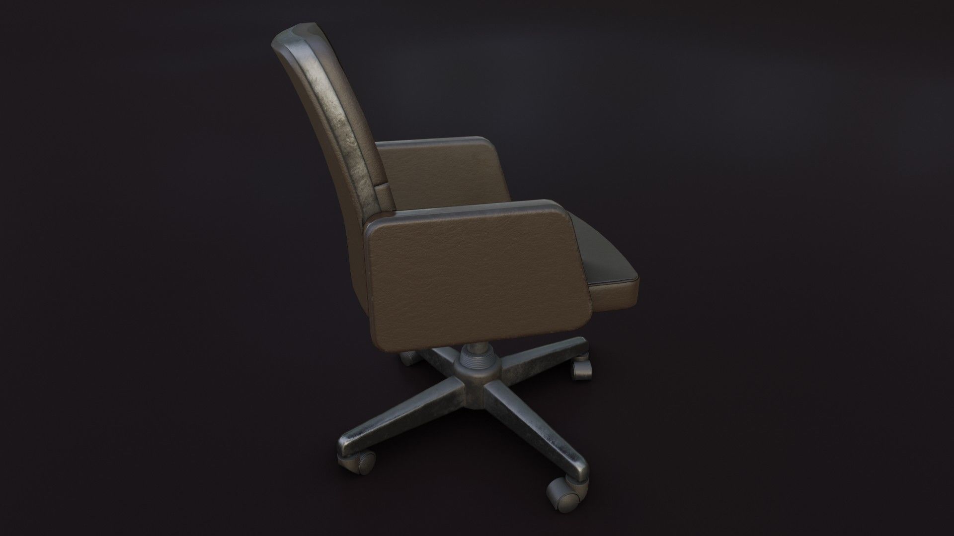 Old Office Chair 2 Low-poly 3D model_27