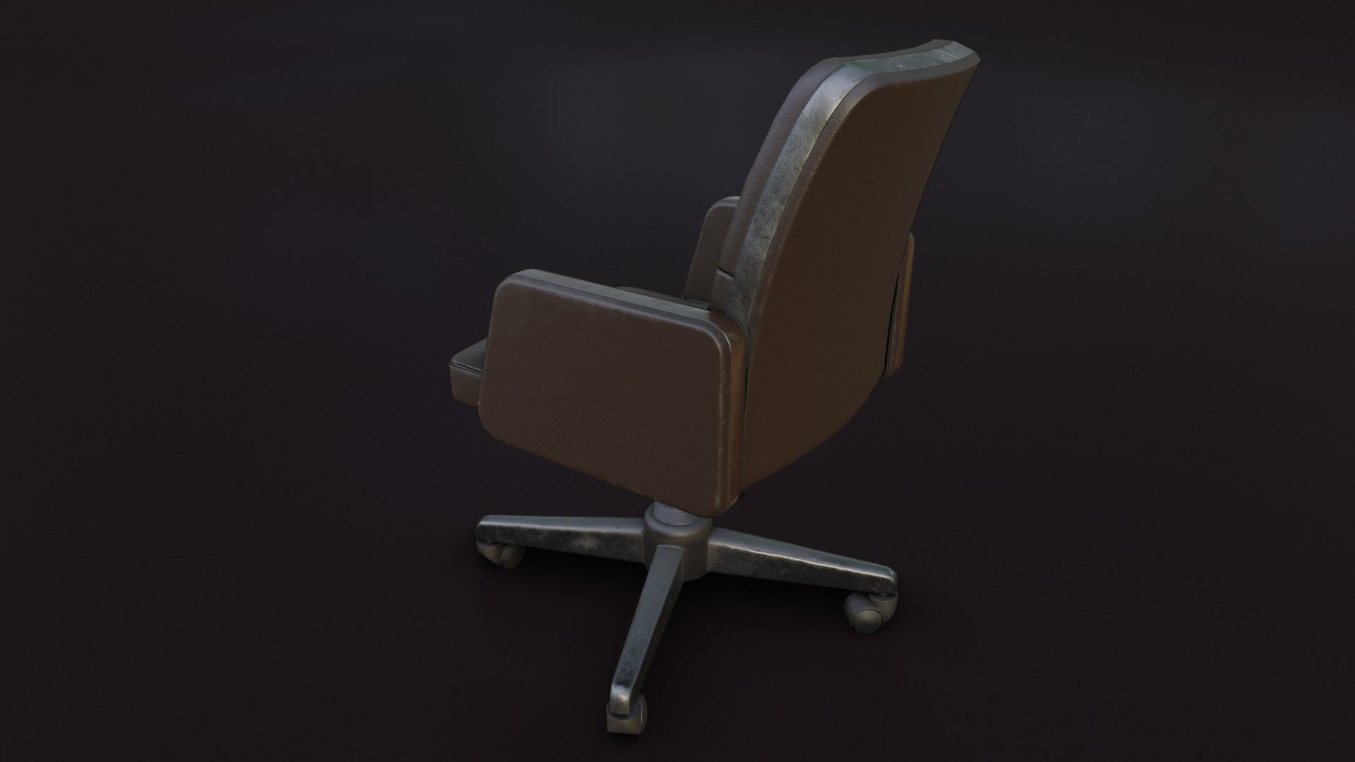 Old Office Chair 2 Low-poly 3D model_15