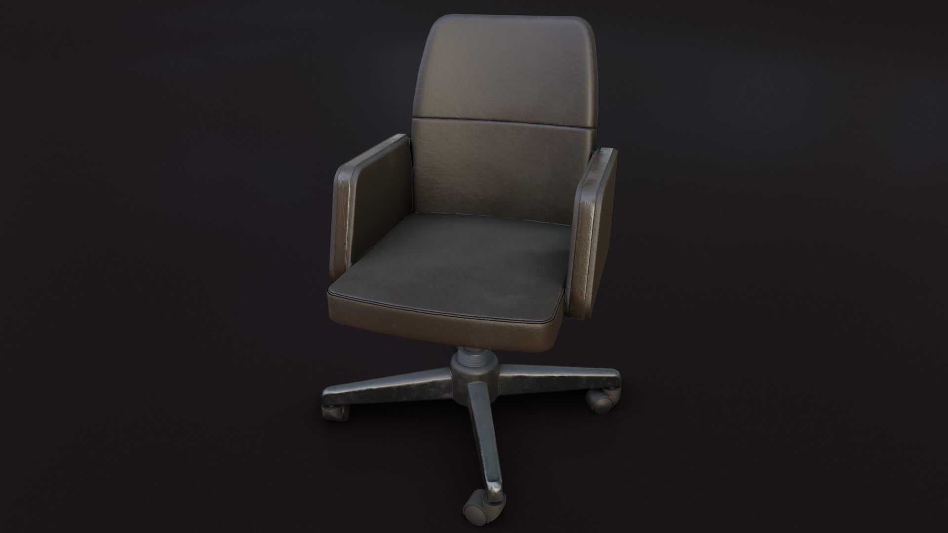 Old Office Chair 2 Low-poly 3D model_5