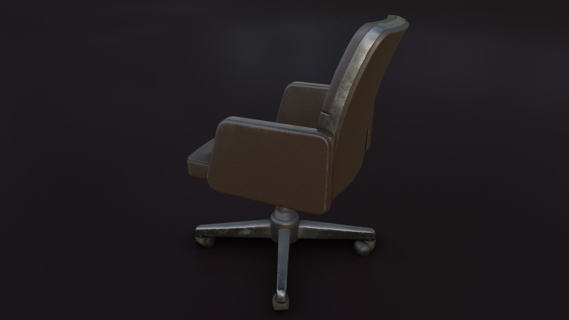 Old Office Chair 2 Low-poly 3D model_14
