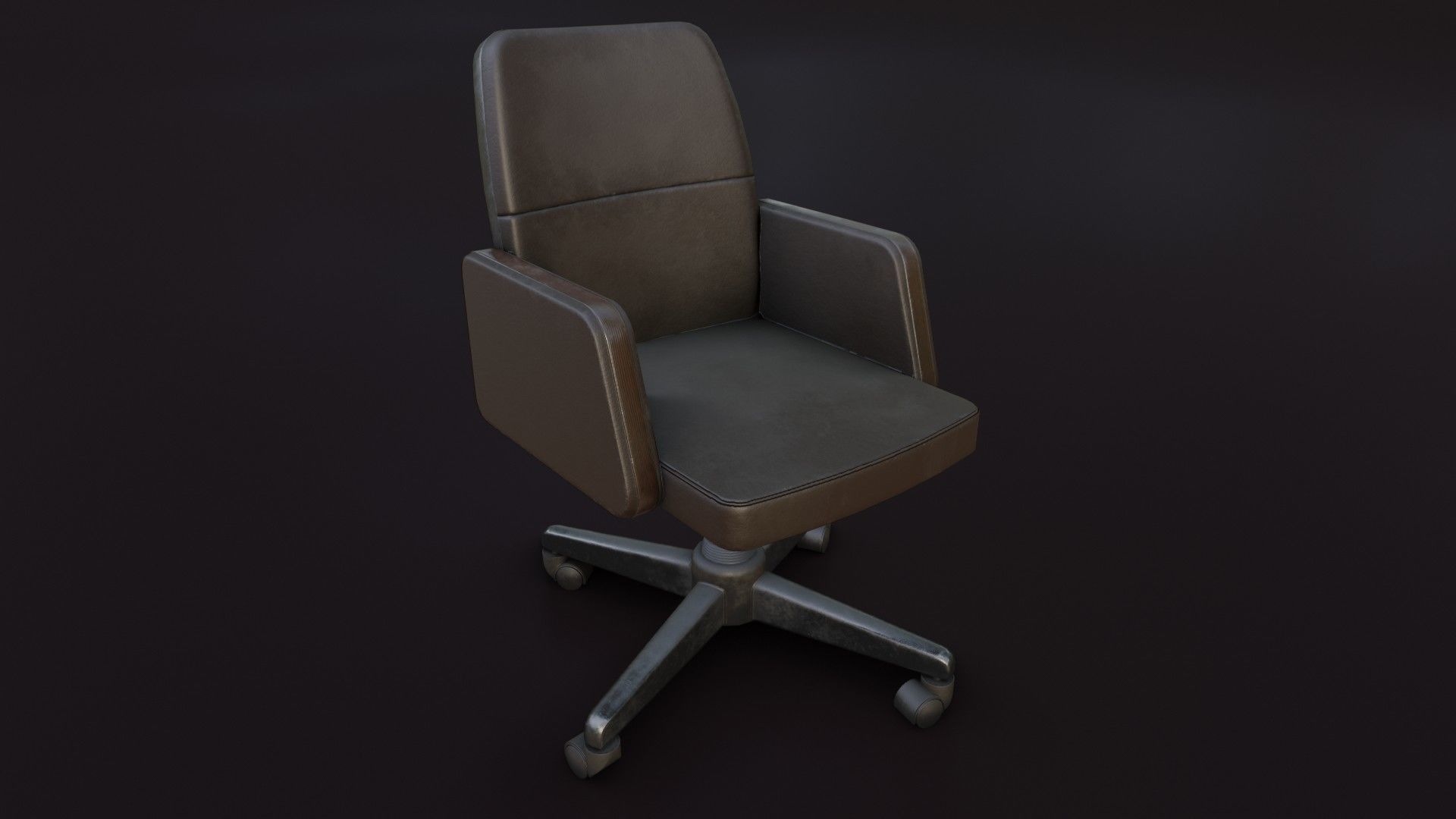 Old Office Chair 2 Low-poly 3D model_33