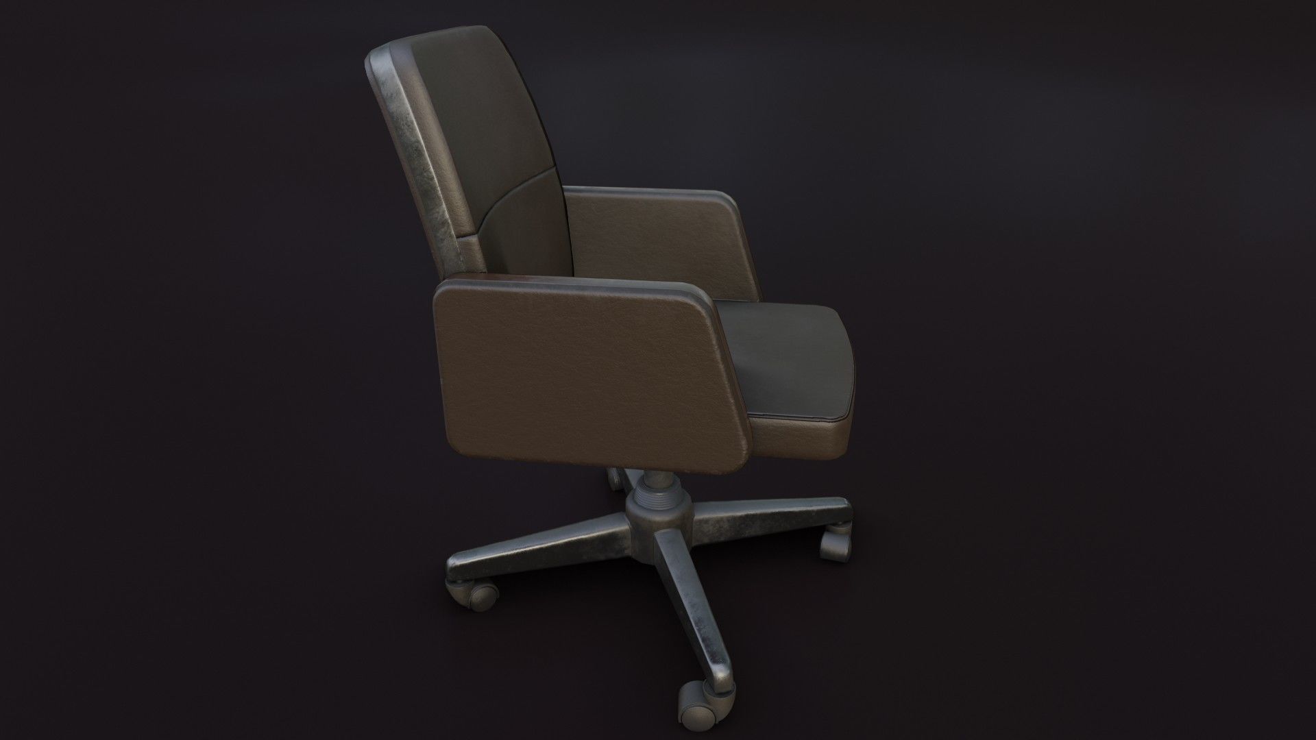 Old Office Chair 2 Low-poly 3D model_29