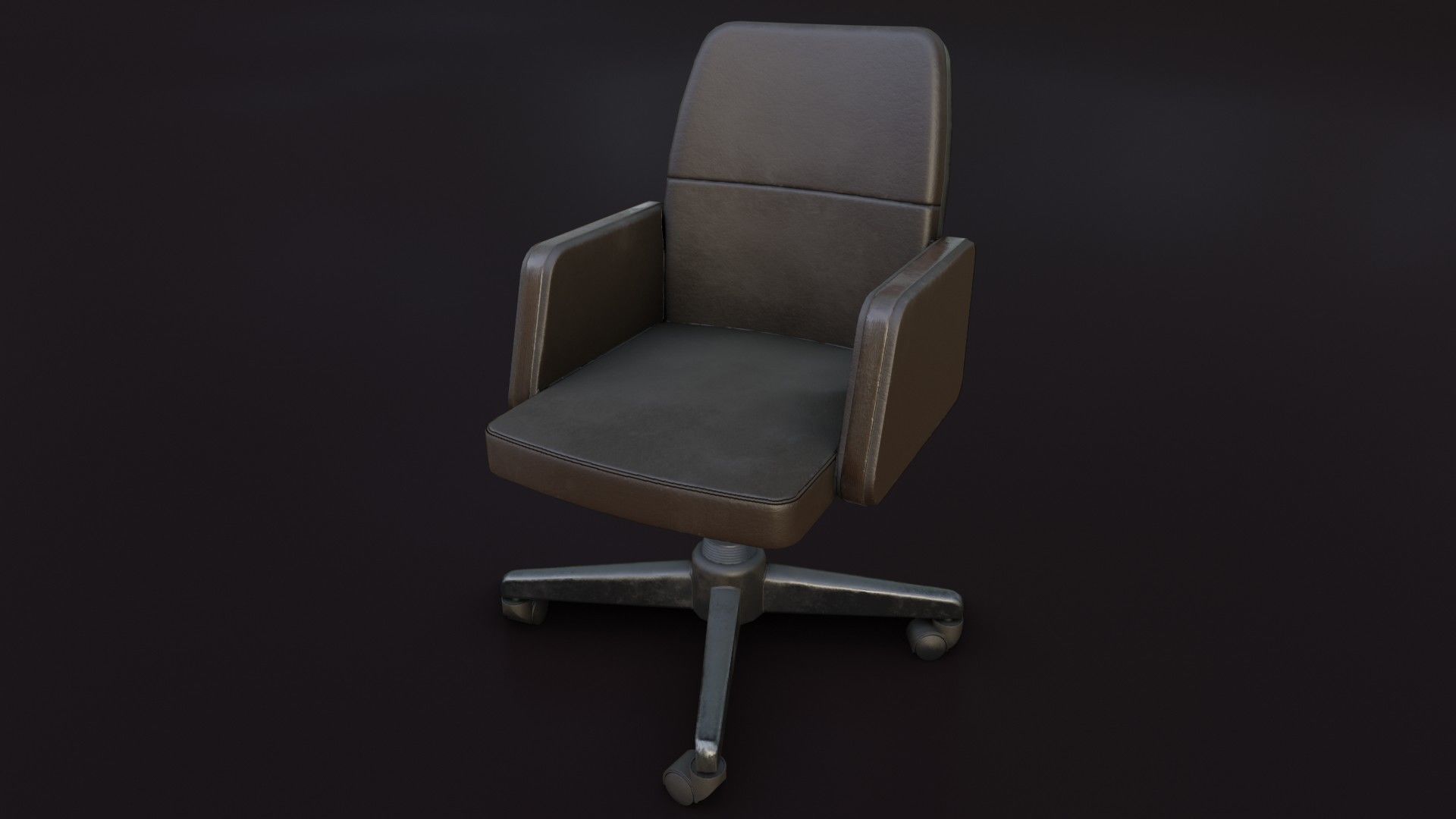 Old Office Chair 2 Low-poly 3D model_6