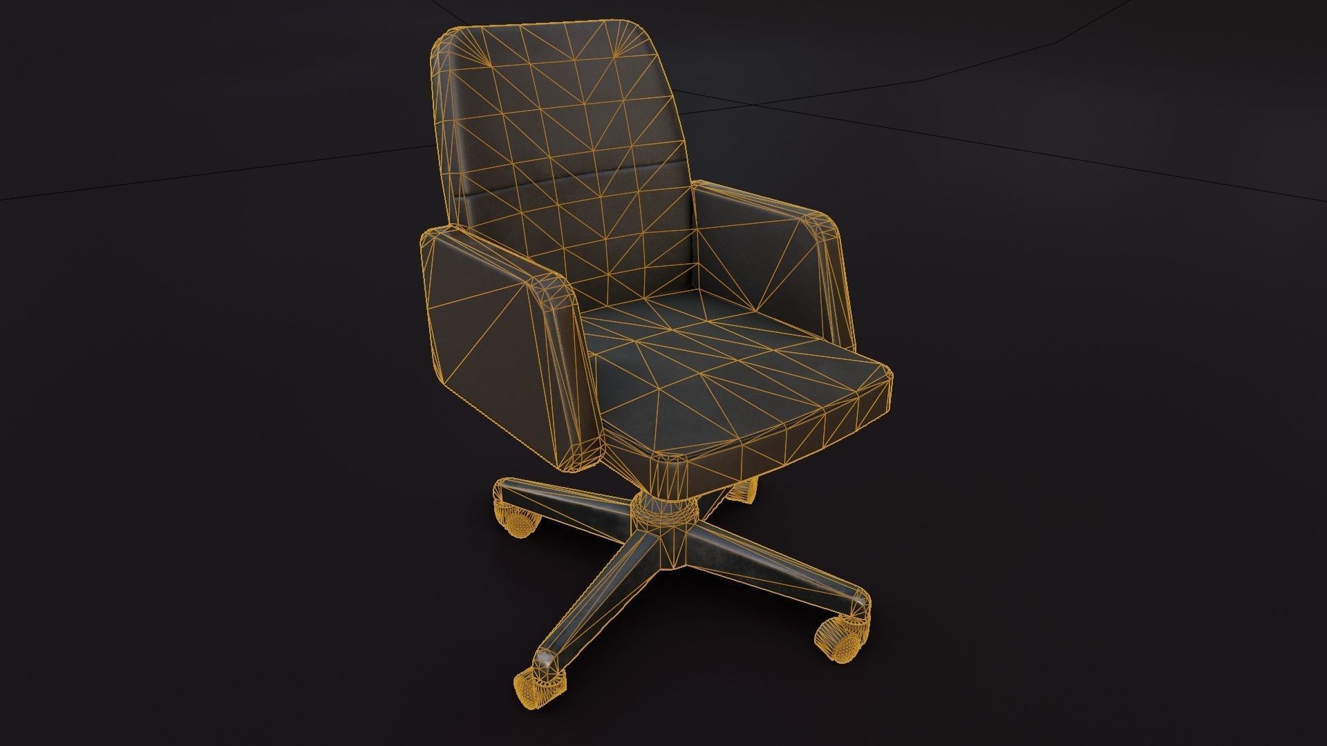 Old Office Chair 2 Low-poly 3D model_34