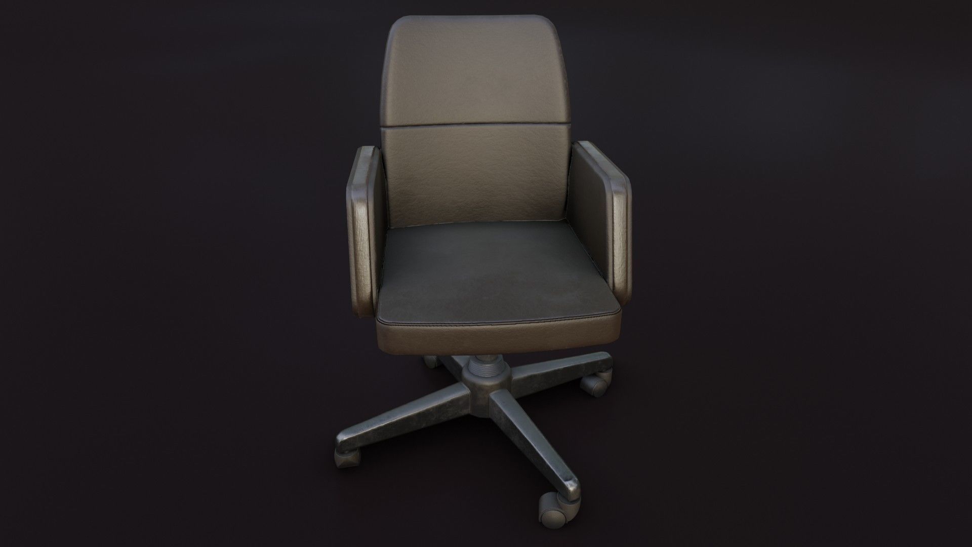 Old Office Chair 2 Low-poly 3D model_3