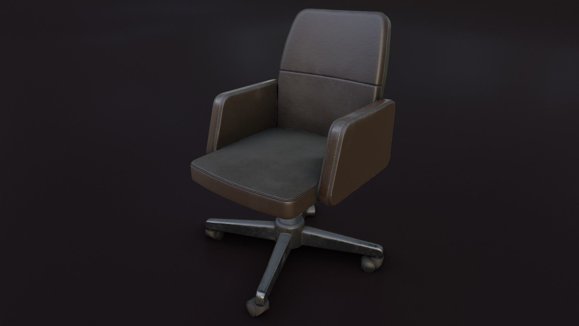 Old Office Chair 2 Low-poly 3D model_7