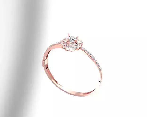 bracelet engagement ring in rose gold with diamonds