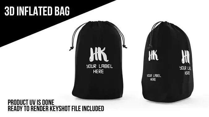 3D Inflated Bag with keyshot renderable file