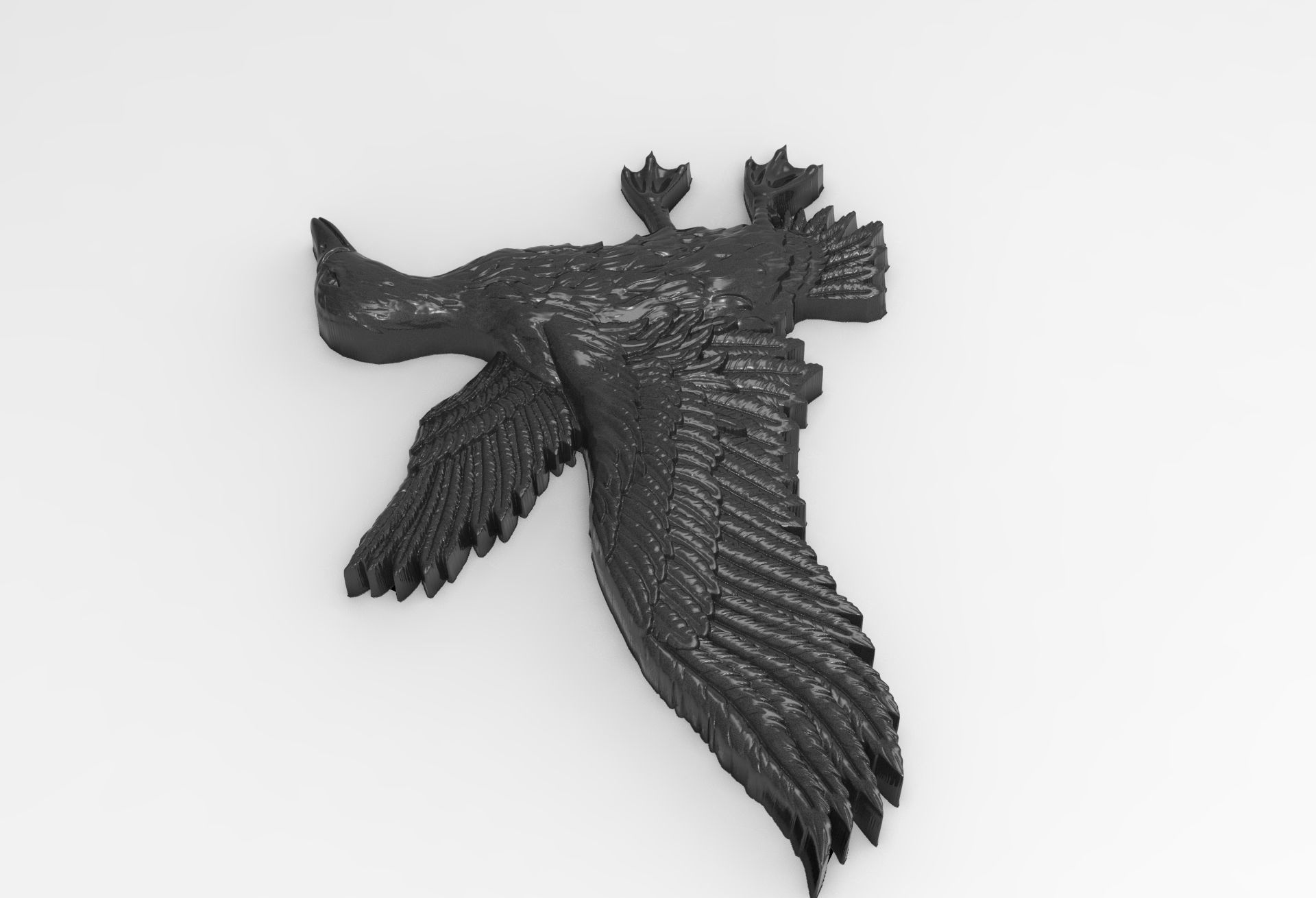 wild duck 3d relief 3D print model_5