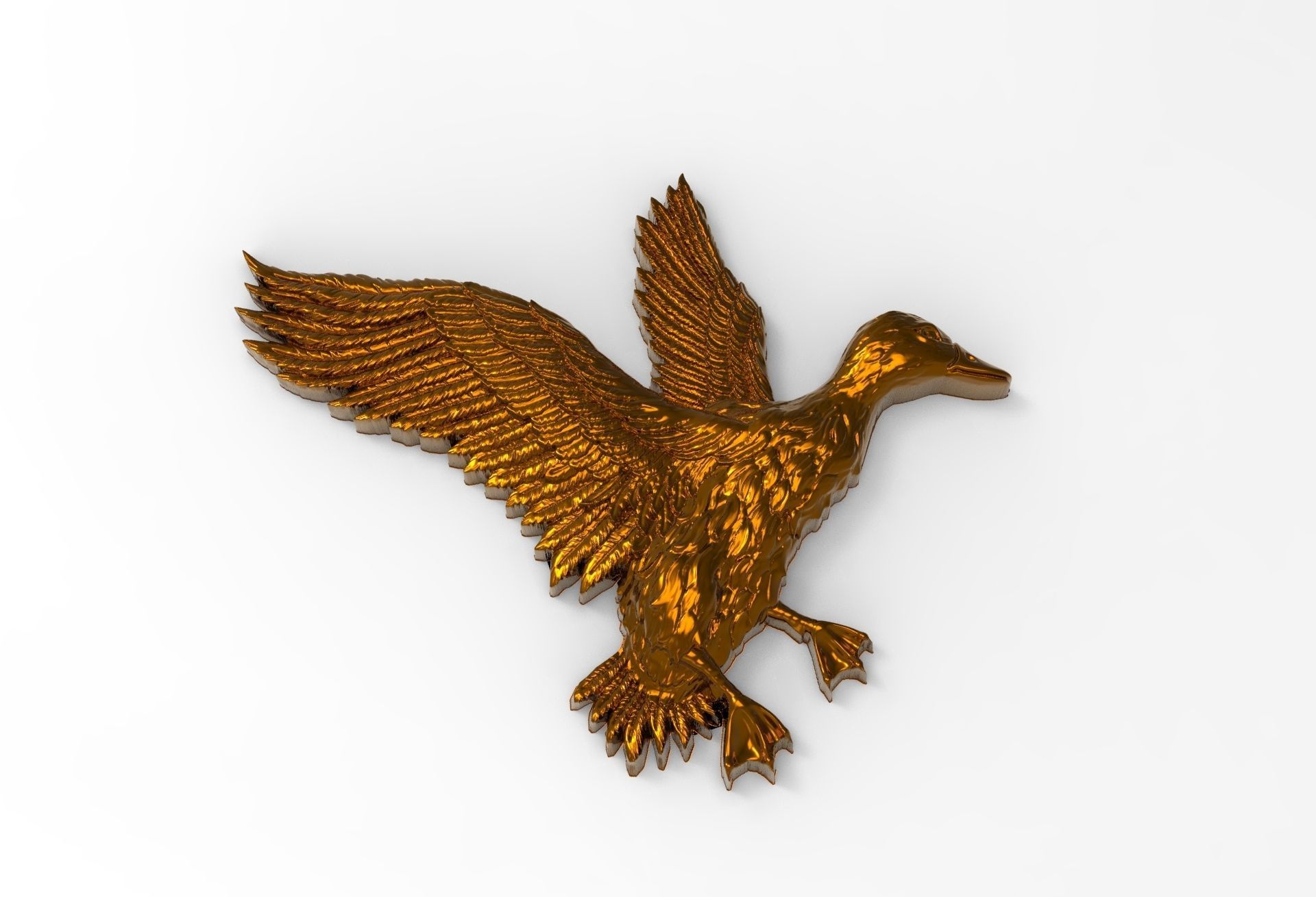wild duck 3d relief 3D print model_2