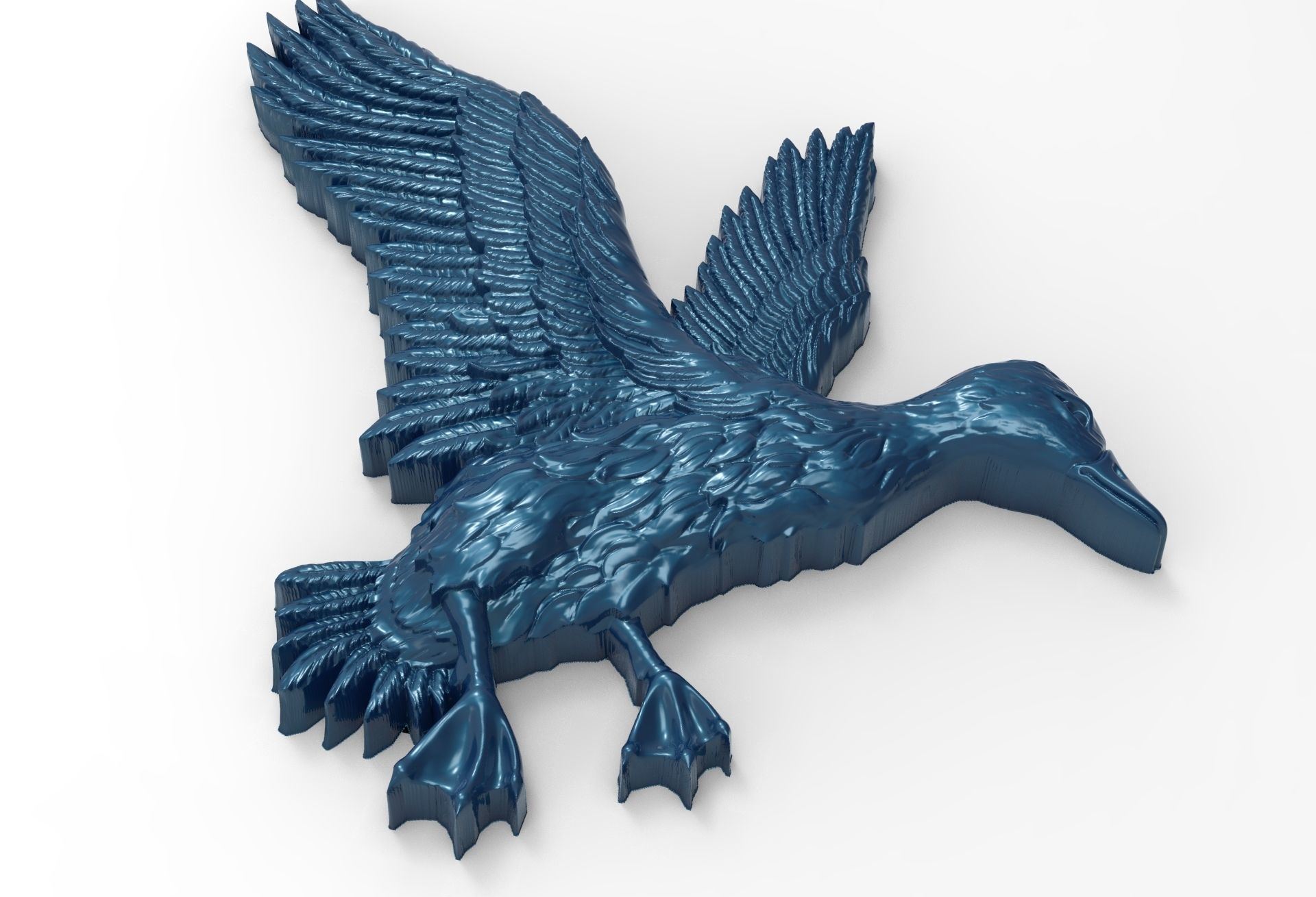 wild duck 3d relief 3D print model_4