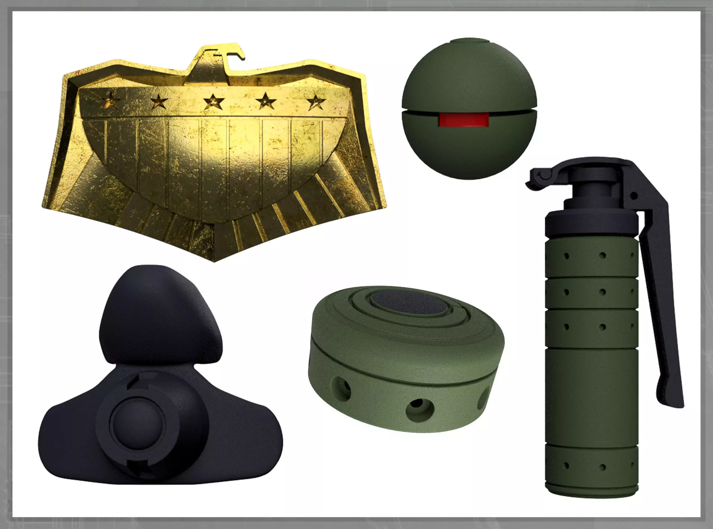 Dredd accessories 3D print model_0