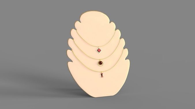 Flame Shape Necklace Display 3D model