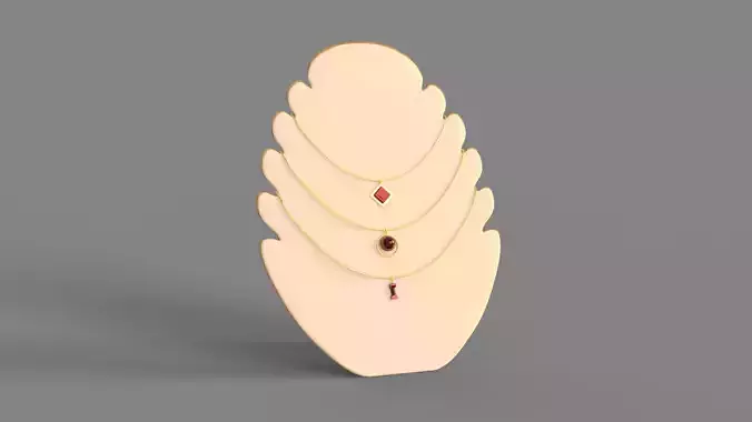 Flame Shape Necklace Display 3D model