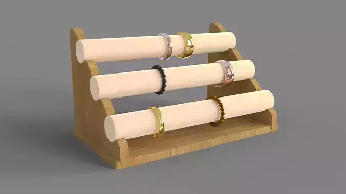 Bamboo Bracelet Display 3D model