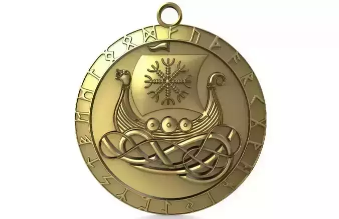 Viking ship pendant