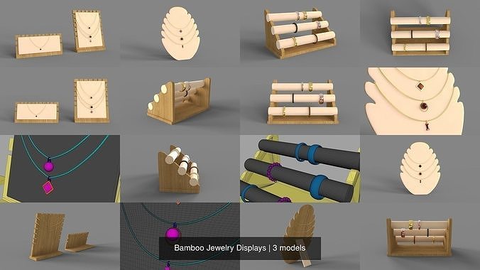Bamboo Jewelry Displays 3D Model Collection