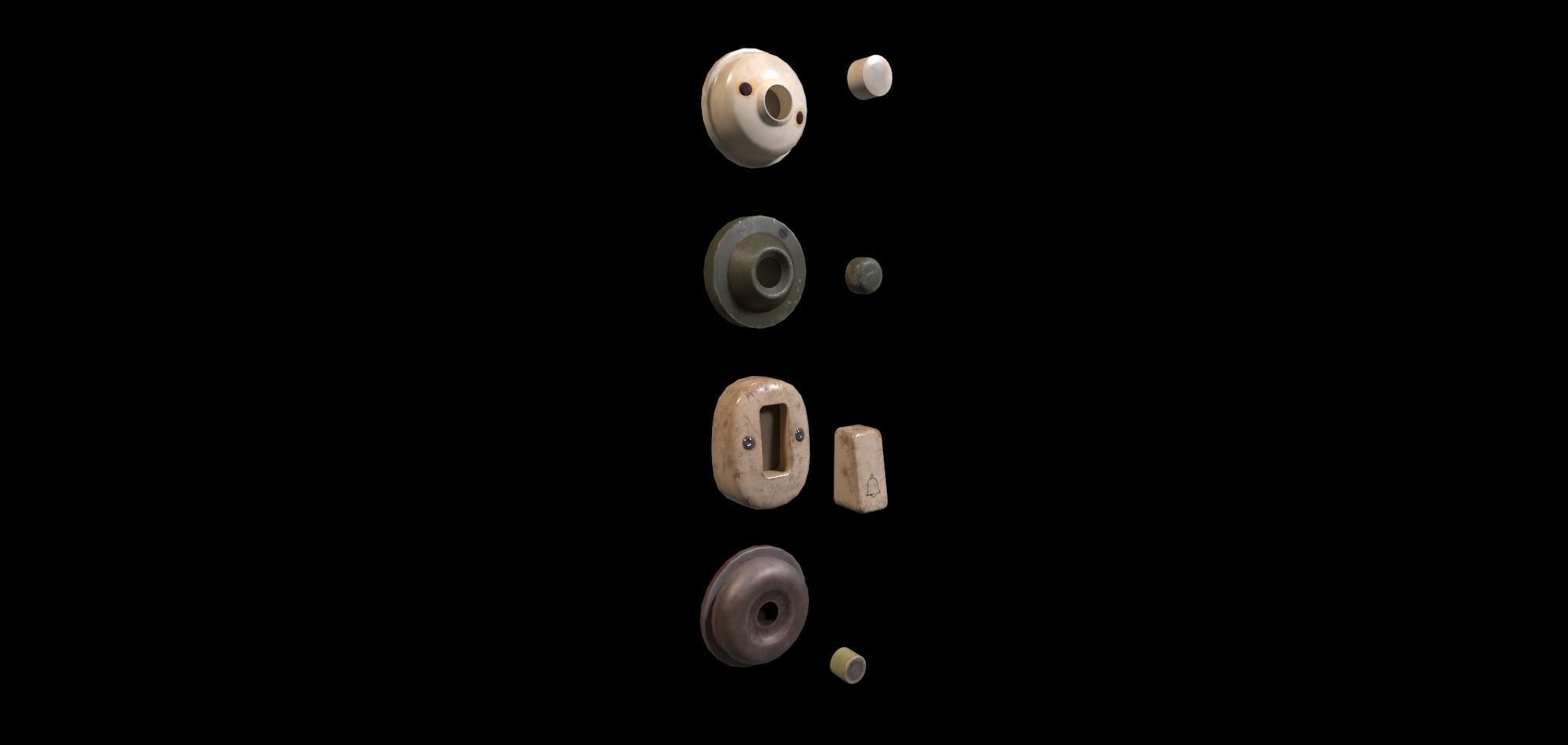Door Bells Pack Low-poly 3D model_2