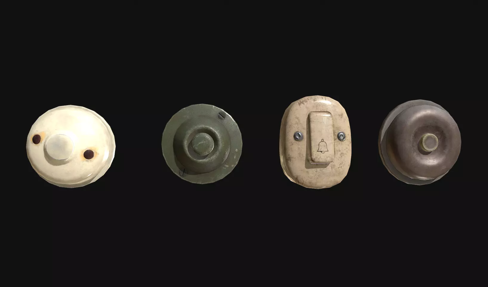 Door Bells Pack Low-poly 3D model_0