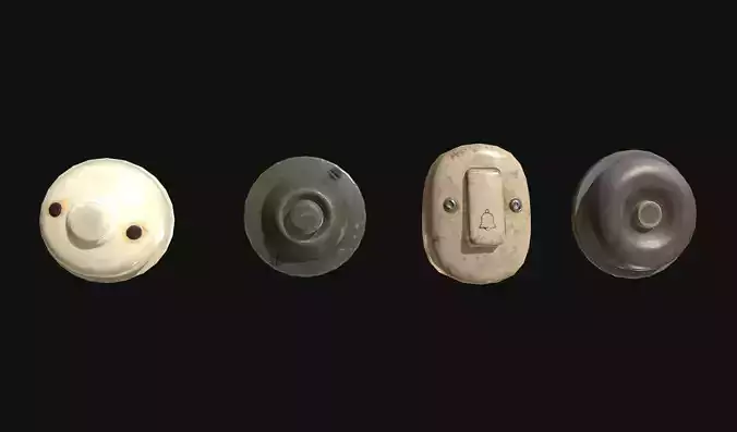 Door Bells Pack Low-poly 3D model