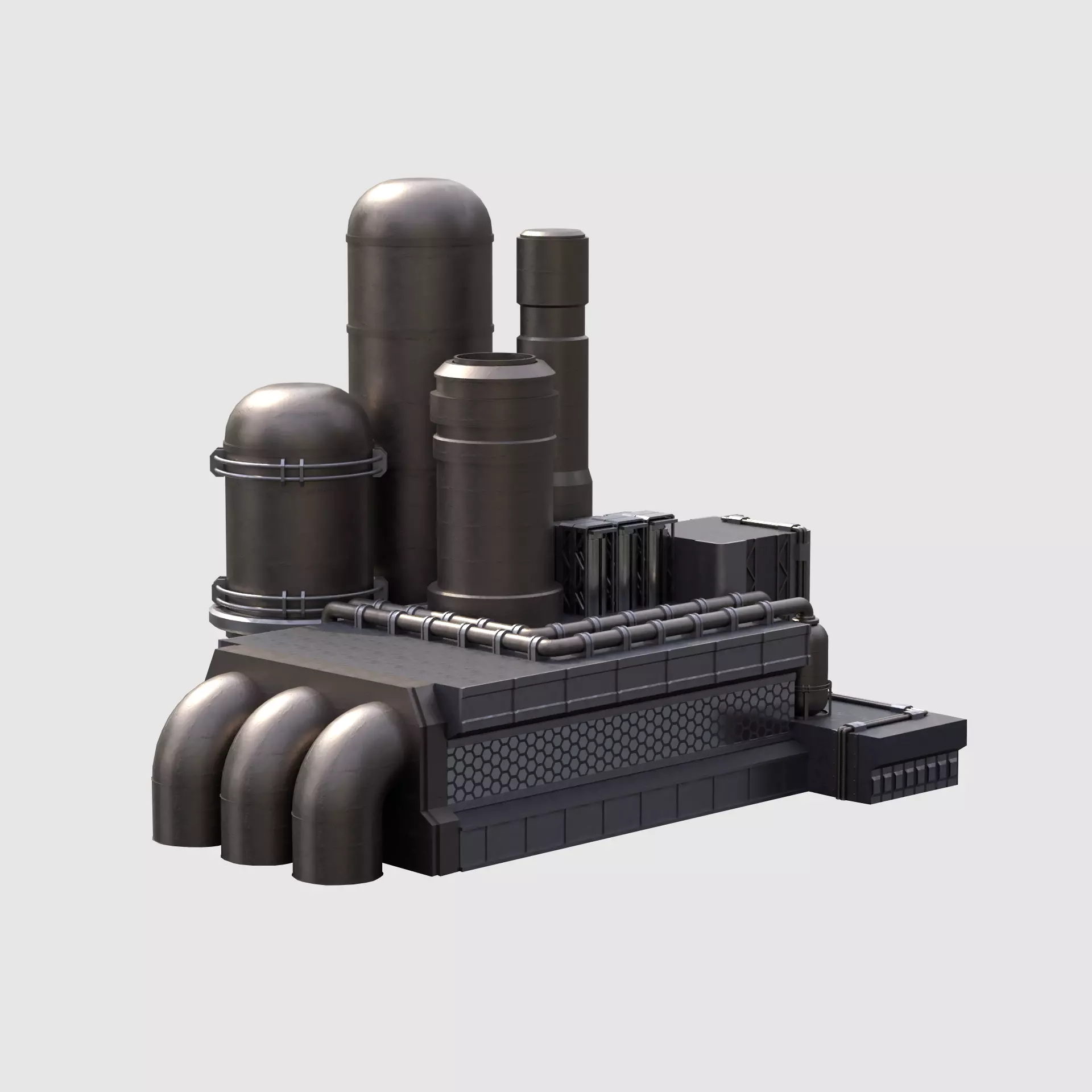 MUDDD metal structure with pipes and pipes Free 3D model