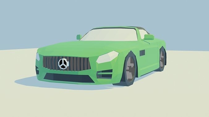 Low poly Benz Amg GT C Roadste Low-poly 3D model