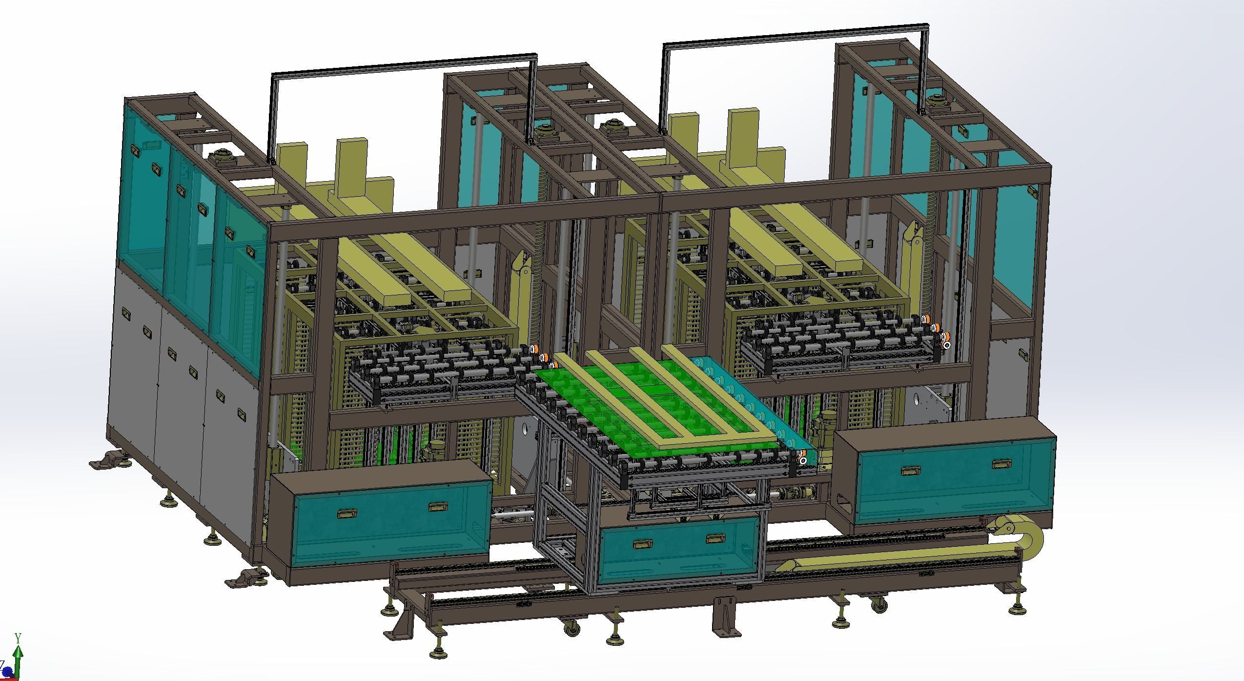 Large panel receiving loading and unloading machine 3D model_9