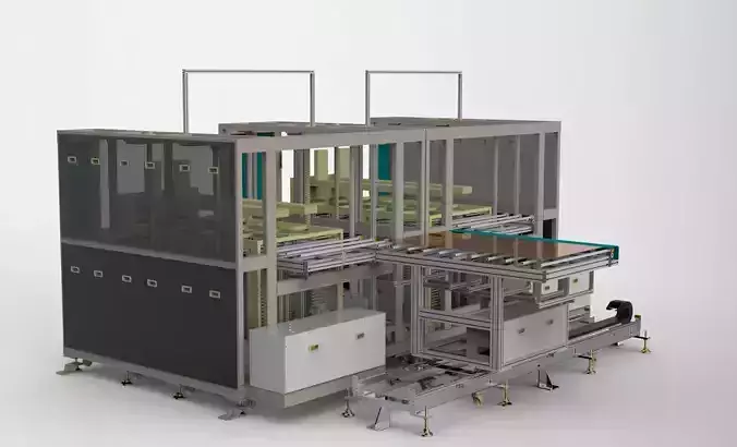 Large panel receiving loading and unloading machine 3D model