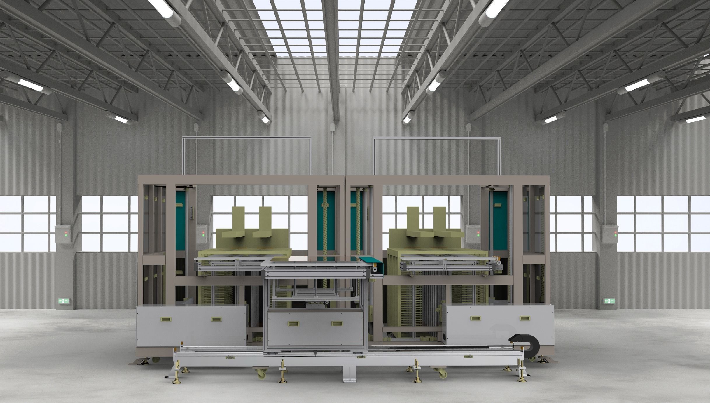 Large panel receiving loading and unloading machine 3D model_1