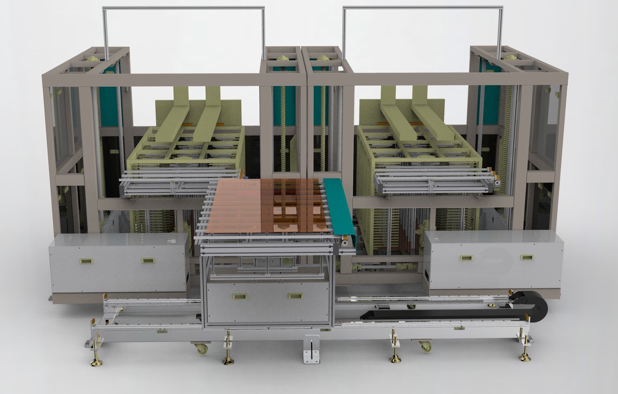 Large panel receiving loading and unloading machine 3D model_3